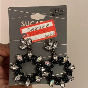 Sugar Black and Crystal Earrings